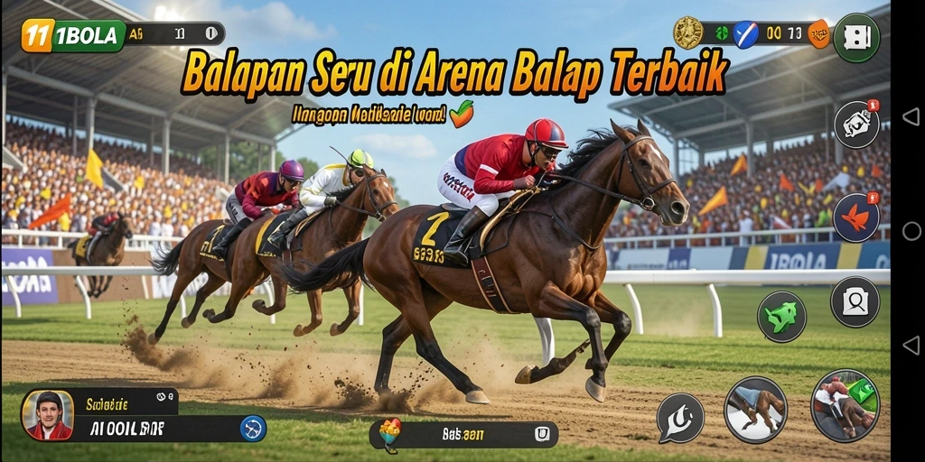 Tampilan seru gameplay balap di 11BOLA dengan grafik yang menakjubkan.