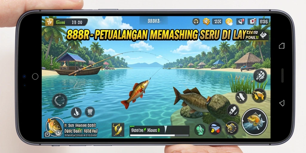 Tampilan gameplay memancing yang seru dan mengasyikan di 888R.