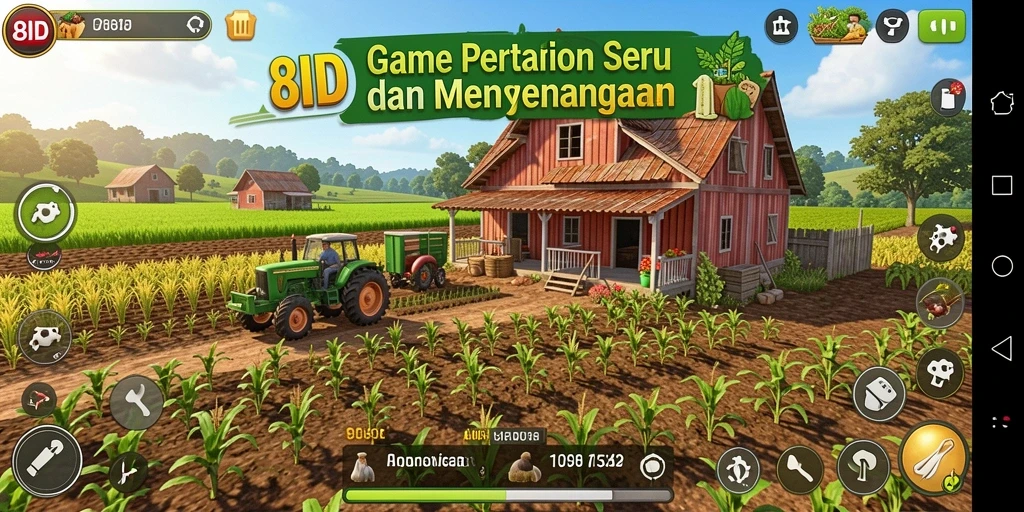 Tampilan gameplay seru di 8ID dengan taman yang subur.