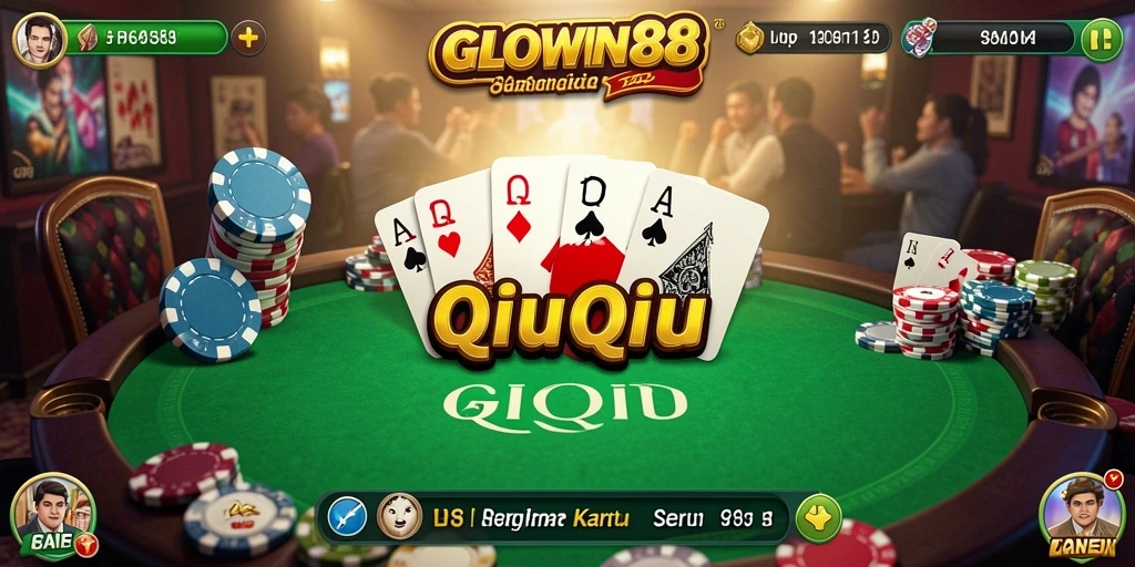 Tampilan gameplay QiuQiu yang menarik di GLOWIN88.
