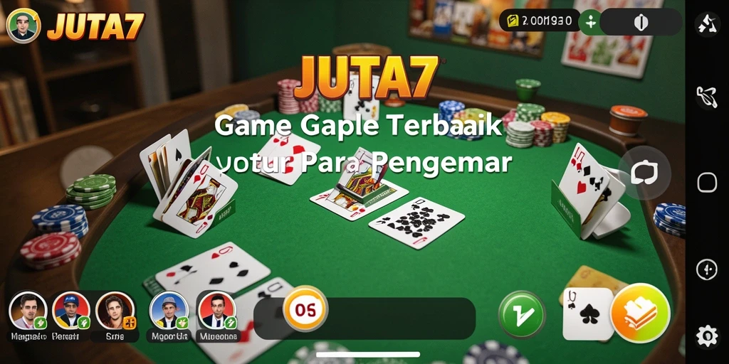 Screenshot gameplay JUTA7 menampilkan suasana seru permainan Gaple.