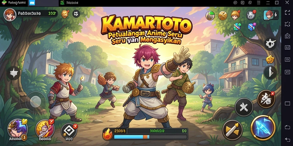 Tampilan seru dari gameplay KAMARTOTO dengan karakter Anime yang menarik.