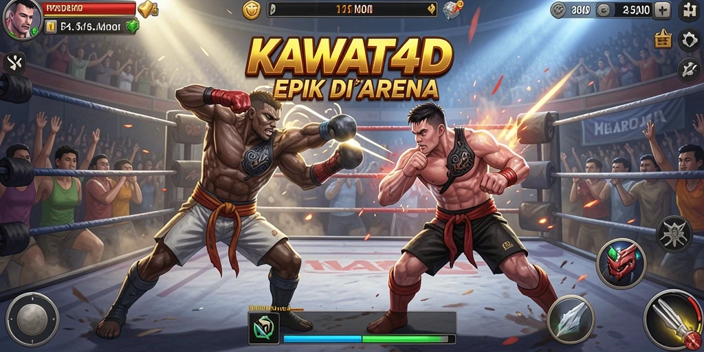 Gameplay KAWAT4D yang memukau di arena pertarungan.
