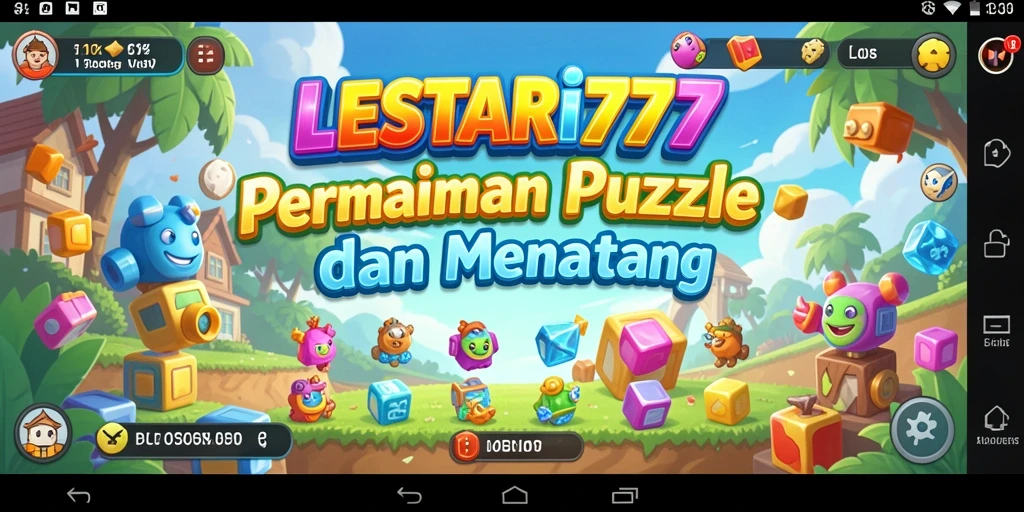 Screenshot menunjukkan pemain menyelesaikan teka-teki di LESTARI777.