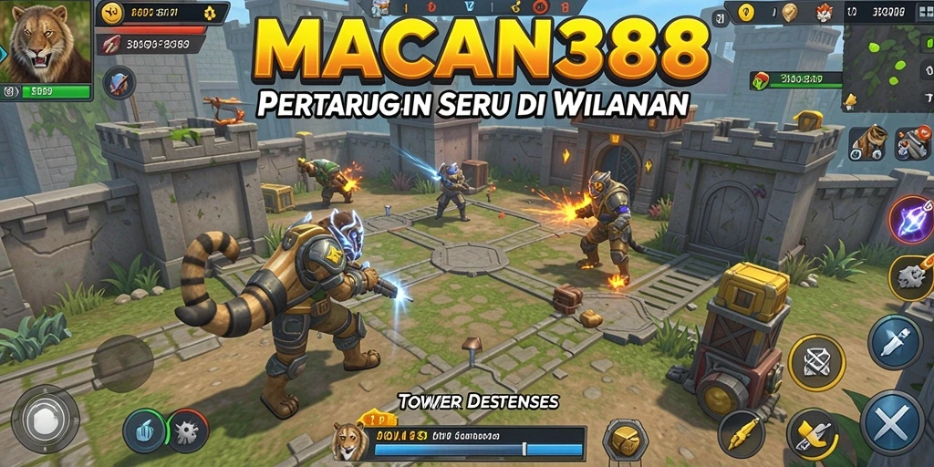 Tampilan gameplay menantang di MACAN388 dalam Tower Defense.