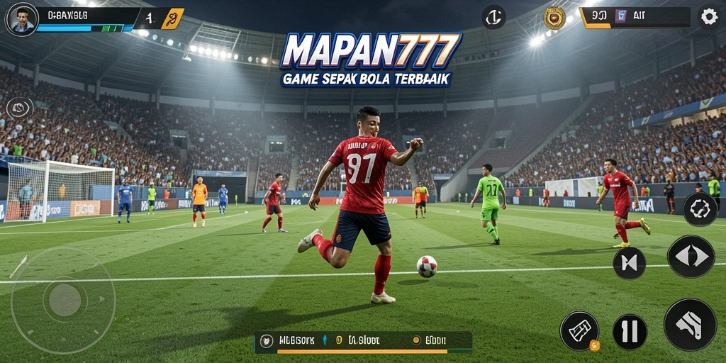 Tampilan gameplay <strong>MAPAN777</strong> yang menarik dengan aksi sepak bola seru.