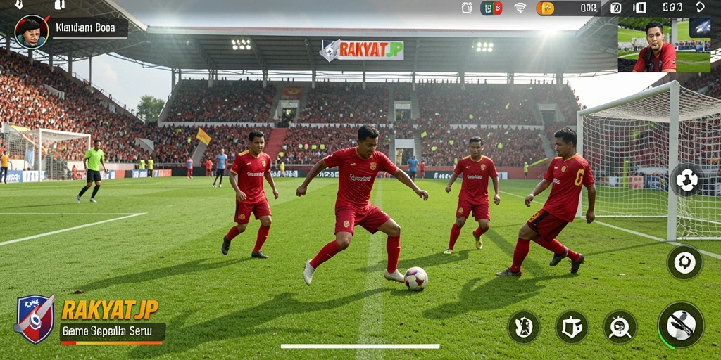 Tangkapan layar gameplay RAKYATJP menampilkan aksi seru di lapangan.