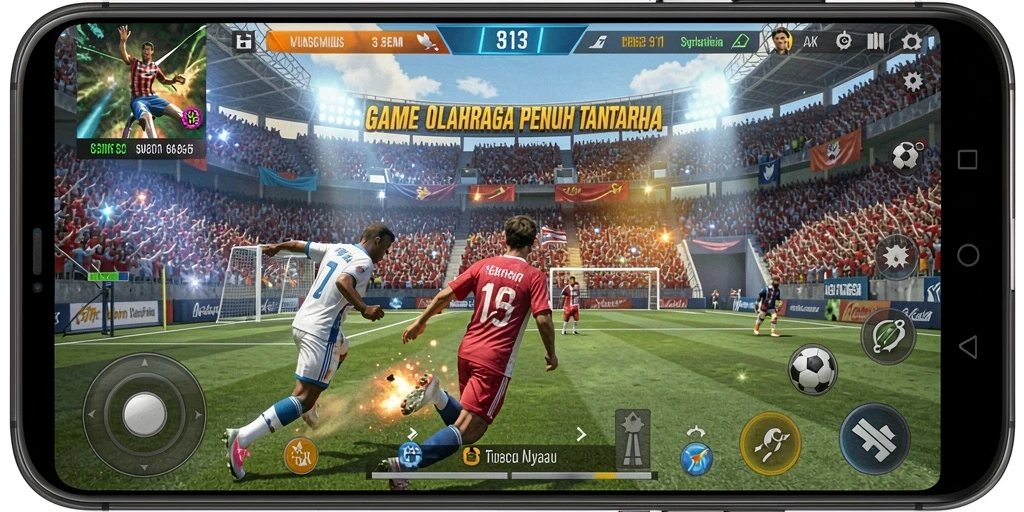Tampilan menarik dari gameplay olahraga di S13 yang mendebarkan.