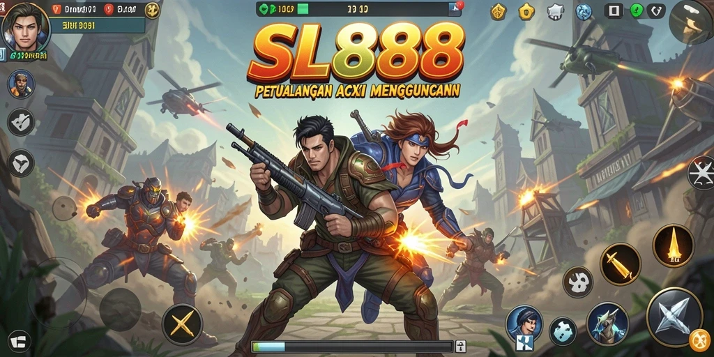 Screenshot gameplay SL888 dengan aksi pertarungan yang intens.