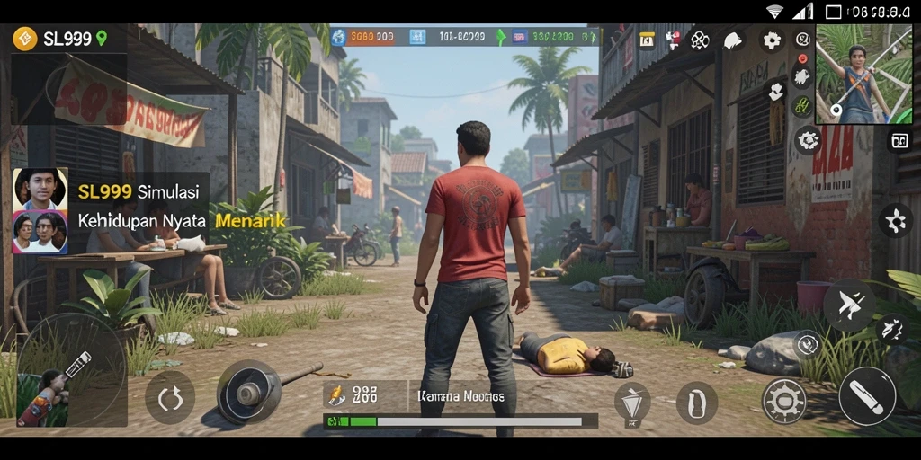 Tampilan gameplay menarik dari SL999 yang menggambarkan simulasi kehidupan nyata.