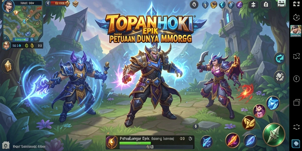 Screenshot gameplay TOPANHOKI menampilkan aksi pertempuran yang seru.