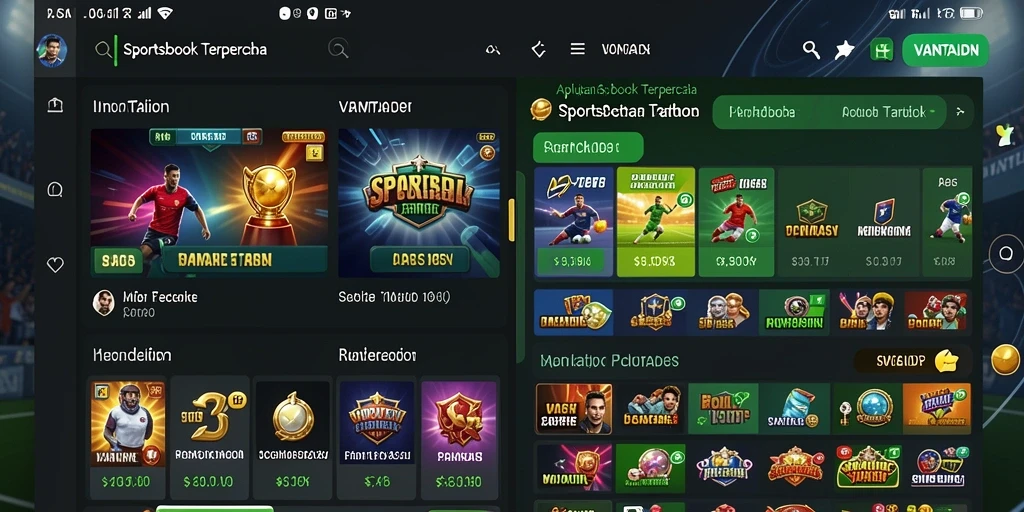 Tampilan gameplay VANTAIDN dengan berbagai opsi taruhan olahraga.