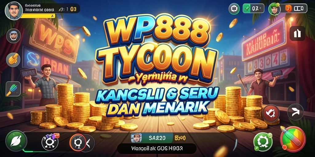 Screenshot utama WP888 menampilkan pengalaman strategi Tycoon yang mendalam.